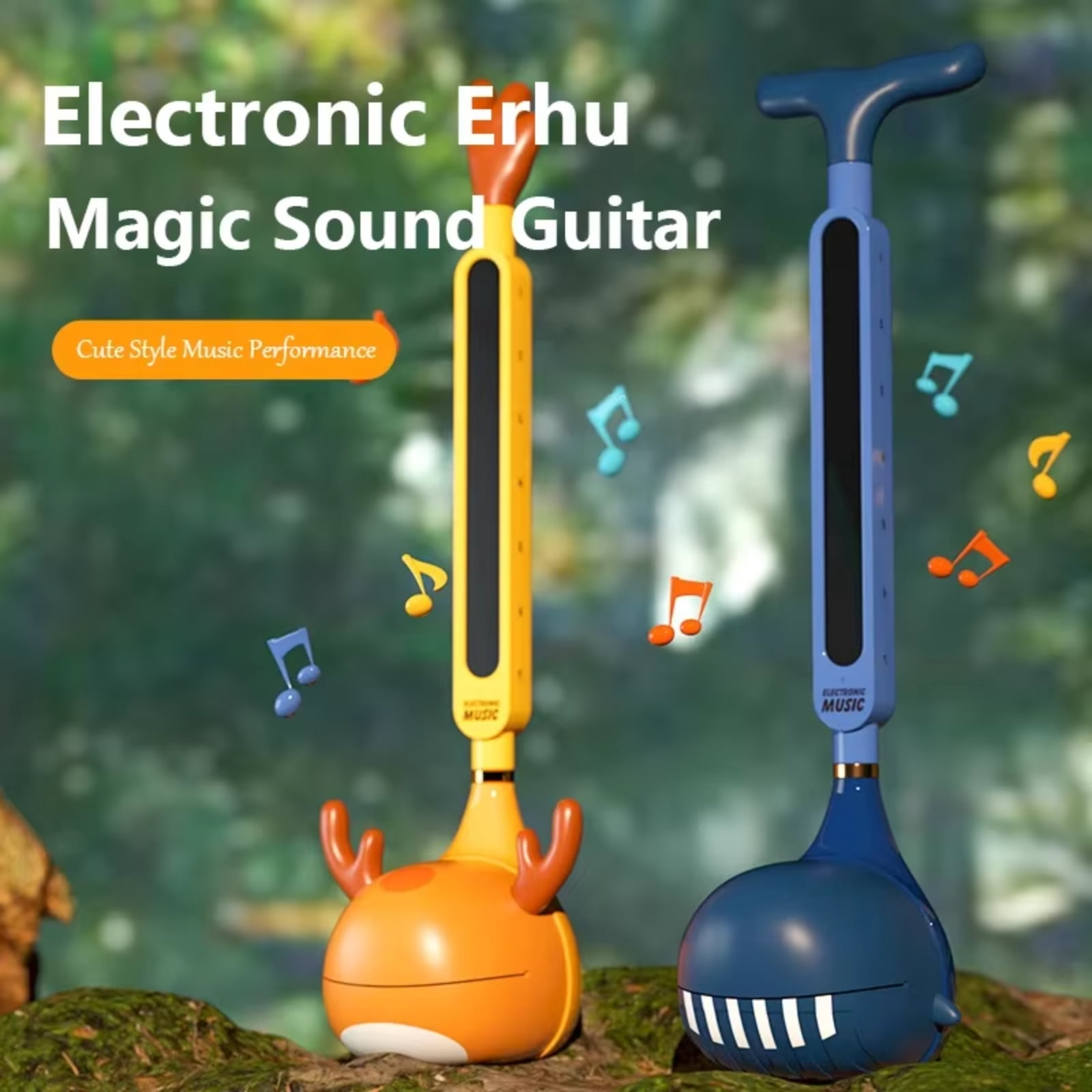 Otamatone Electronic Musical Instrument Synthesizer, Portable Tadpole Piano with 3 Pitches, STEM Music Toy for Kids