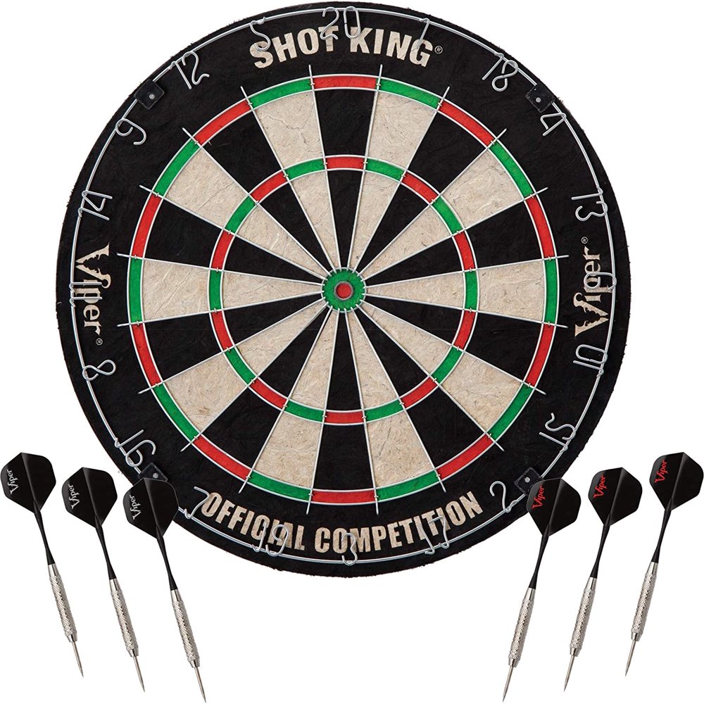 Viper Shot King Regulation Bristle Steel Tip Dartboard Set ...