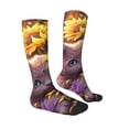 thumbnail image 4 of Lsque Sunshine Cute Cat Sunflower Printed Crew Socks Men's Women's LightWeight Thin Casual Calf Socks ,Knee High Socks,Cotton Socks, 4 of 9