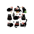 thumbnail image 2 of Creative Christmas Cat Nine-Square Grid Pattern Printed Women'S Trendy Round Neck Short Sleeve, Simple Casual Sports T-Shirt, Comfortable Summer Top for Holidays., 2 of 6