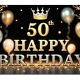 thumbnail image 4 of Yatrandify Golden Theme Happy Birthday Banner Crown Design 50th Celebration Balloon Decorations for Birthday Party Milestone Celebration Indoor Decoration, 4 of 8
