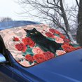 thumbnail image 3 of Xoenoiee Cat Rose Flower Print Car Windshield Cover for Snow and Ice, All Weather Car Windshield Snow Cover Waterproof Winter Hail Covers Protector with Straps, 3 of 7