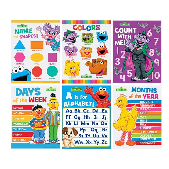 16" x 20 3/4" Sesame Street Cardstock Classroom Posters Set - 6 Pc.