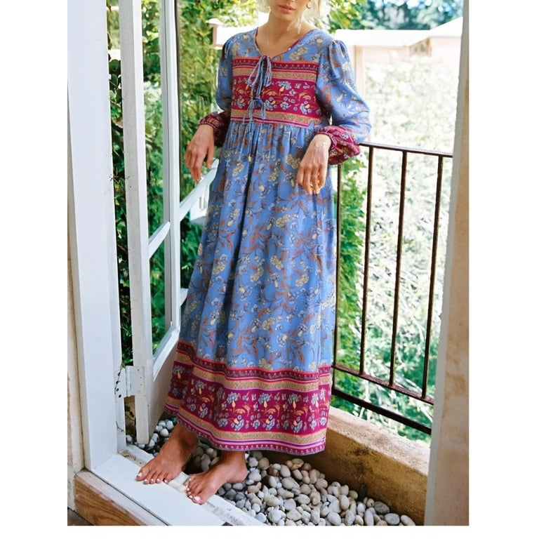 cotton rayon maxi dress It's All Her Own Brown Multi Floral Print Cotton Maxi Dress