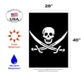 thumbnail image 2 of Toland Home Garden Calico Jack's Jolly Roger House Flag, 2 of 5