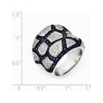 thumbnail image 3 of White Sterling Silver Ring Band Fashion Cubic Zirconia CZ Clear Glass Blue, 3 of 3