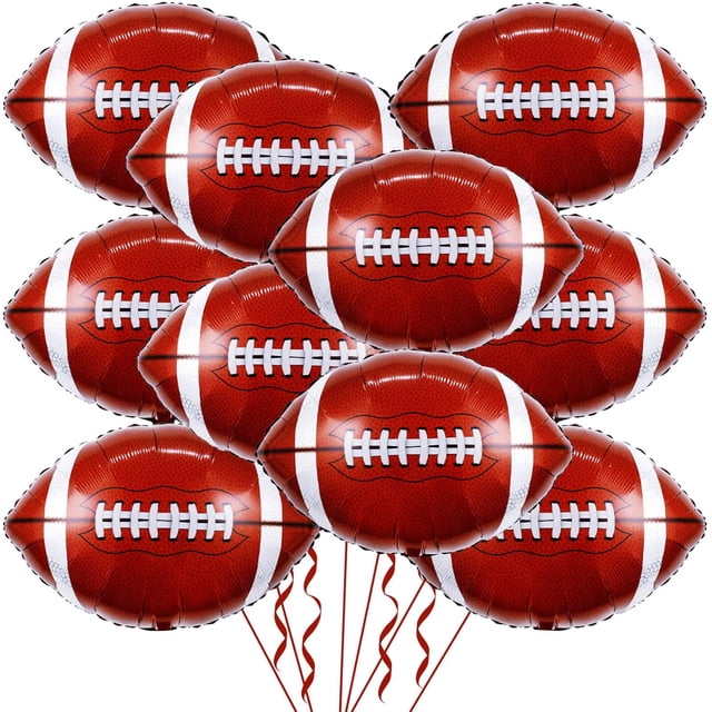 Yanonmyfd 10 Pack 18 Inch Blue Soccer Foil Balloons Football Helium Metallic Mylar Balloons for Birthday Party Sports Theme World Cup Party Decorations,18 Inch Rugby