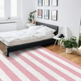 thumbnail image 3 of Alternate Stripes Rectangular Area Rugs 3'x4' Living Room, Durable Non Slip Rug Carpet Floor Mat for Bedroom Bedside Outdoor Simple Pink White, 3 of 6