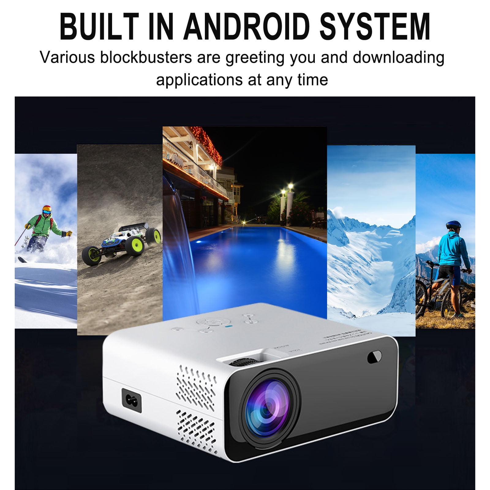 Mefallenssiah Portable Indoor and Outdoor Movie 1080P Video Projector Home Movie Projector Hdmi Usb Laptop Smartphone