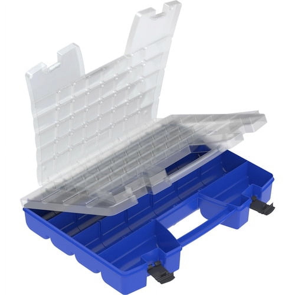 Akro-Mils Multi Compartment Hardware and Crafts Portable Organizer Storage Case, (18-Inch x 13-Inch x 4-Inch), Blue 06118