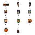 thumbnail image 4 of Inteprter Letrero de Luz LED de Halloween 30V Trick or Treat Patrón de esqueleto Colgador con cuerda Colgante de ventana para puerta Jardín Patio Kits de decoración para fiestas Tipo 4 Inteprter HA063929-04, 4 of 6