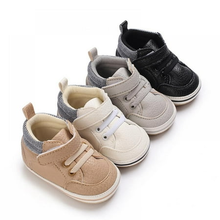 Infant Baby Boys Girls PU Leather Soft Rubber Sole Sneakers Kids Anti-Slip Walking Shoes 0-18M