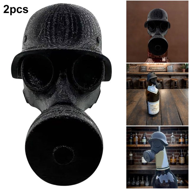 Capítulo Funny Gas Mask Botella Topper (2pcs)