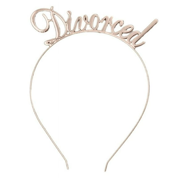 (1pc) Letter Divorced Headband-Rose Gold