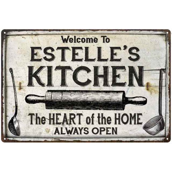 ESTELLE'S Kitchen Farmhouse Sign 8 x 12 High Gloss Metal 208120033420