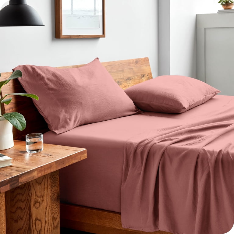 Bare Home Dusty Rose Microfiber Sheet Set, King - Walmart.com