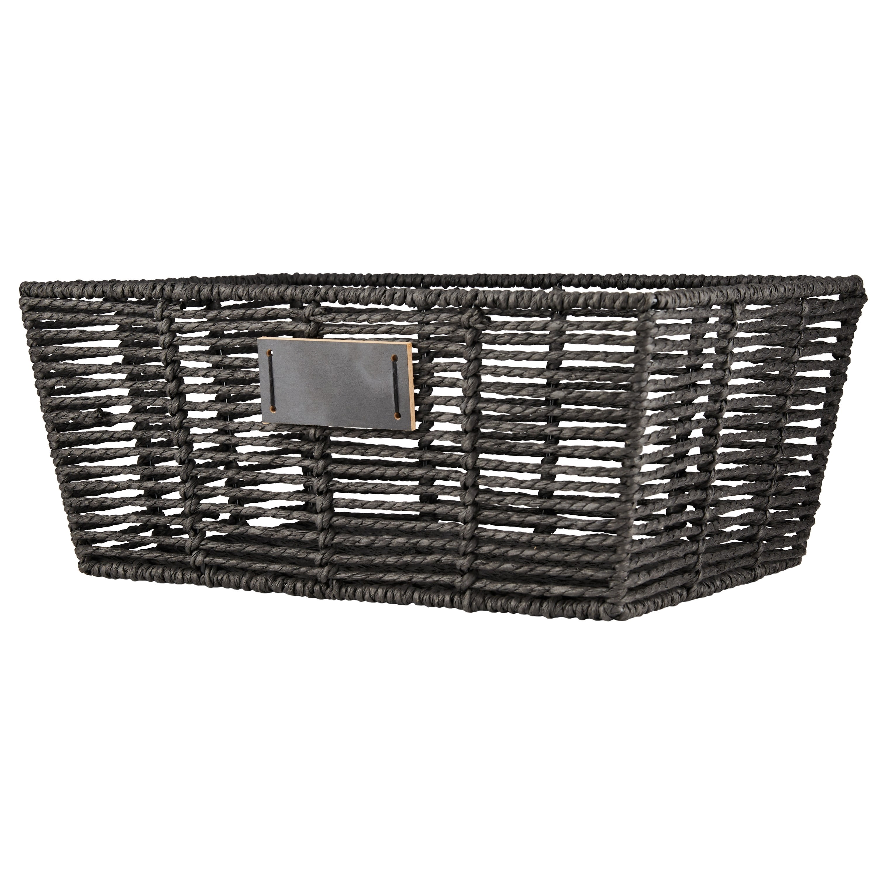 Simplify Large Storage Tote 13.7x9.8x5.7 Inch Black Color | Shelf Organizer Bin | Closet Storage Container