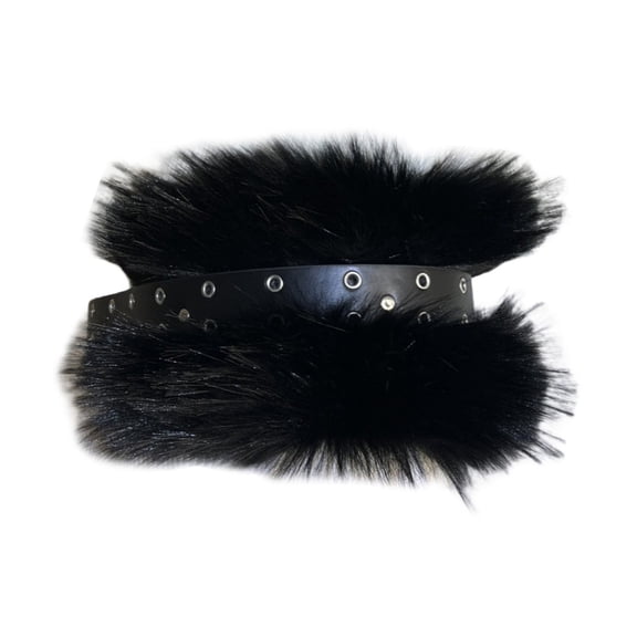 Yokua Furred Waist Belt Metallic Chain Elaborate Waist Belt for Jeans Dresses