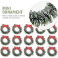 thumbnail image 3 of 20PCS Mini Christmas Wreath Artificial Christmas Napkin Rings Frost Sisal Christmas Tree Wreaths Xmas Tree Hanging Card Making, 3 of 4
