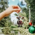 thumbnail image 3 of Cow Christmas Ornament under $5! Yannianjz Personalized Cow Christmas Ornament, Iron Hanging Decoration for Christmas Tree, Farm Animal Themed Holiday Decor, 3 of 5