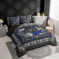 thumbnail image 3 of Erosebridal Boho Spider Bedding Comforter Set, Bohemian Aztec Mandala Full Bedding Set, Black Gray Blue, Black Reversible 7pcs, 3 of 6