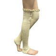 thumbnail image 4 of Wrapables® Knitted Leg Warmers Boot Socks with Lace Trim, Coffee, 4 of 4