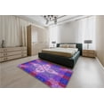 thumbnail image 5 of Ahgly Company Machine Washable Indoor Round Transitional Purple Area Rugs, 4' Round, 5 of 7