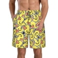 thumbnail image 1 of Sikiie Ducks Print Men's Beach Shorts, High Elastic Quick-drying Shorts - with Drawstring and Slip Pockets, Suitable for Beach, Sports, Vacation-Small, 1 of 6