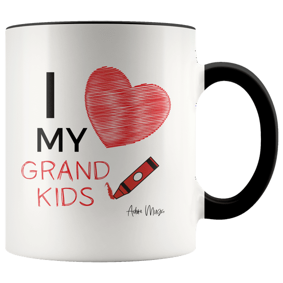 Adore Mugs I Love My Grandkids Coffee Mug, Black - 11oz