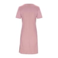 thumbnail image 5 of Dolkfu Pull-on Blouses for Women Dressy Casual Short Sleeve V-Neck Pink Petal Bodycon Solid Mid-Length Fashion Slim Dresses Pink,Xl, 5 of 5