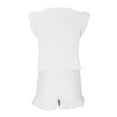 thumbnail image 5 of REORIAFEE Set for Women Outfits Summer Boho Clothing Cute Outfits Women's Fashion Casual Spring Summer Sleeveless V Neck Blouses Shirts Sets White S, 5 of 6