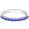 thumbnail image 4 of Tanzanite Stackable Band Anniversary Ring Guard 14k White Gold (0.38ct), 4 of 5