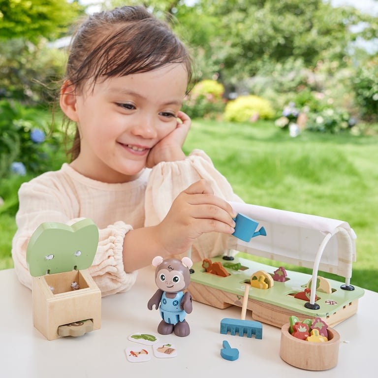 Hape: Organic Greenhouse Set - 10pc Wooden Miniature Gardening Toy