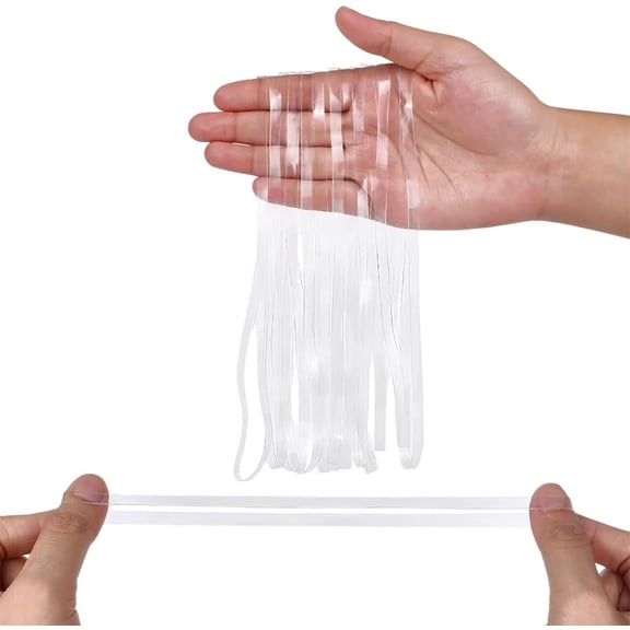 100 Pcs Clear Large Rubber Bands 5mm Wide Heavy Duty Binding Straps TPU Elastic Band for Books Camera Art Office Supplies Kitchen Home Clear