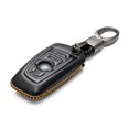 thumbnail image 2 of Vitodeco Genuine Leather Smart Key Fob Case Cover Protector Compatible for BMW 1, 3, 4, 5, 6, 7 Series, X1, X3, X4 - 4 Buttons, Black, 2 of 5