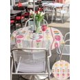 thumbnail image 4 of Spring Easter Outdoor Tablecloth - 54 Inch Round Dining Table Cover, Pink Yellow Vintage Eggs Floral Botanical Waterproof Outdoor Table Cloth with Umbrella Hole & Zipper for Picnic/Patio/Party, 4 of 7
