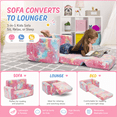 thumbnail image 5 of Toddler Couch, Toddler Chair Folding, Kids Couch 2 in 1 Kids Sofa Glow in The Dark Couch, Gifts Sleeper for Girls Boys - Pink Unicorn, 5 of 7