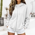 thumbnail image 2 of Zip Up Hoodie Women Long Sleeve Fall Winter Oversized Sweatshirts Zipper Oversized Cute Jackets with Pockets, 2 of 5