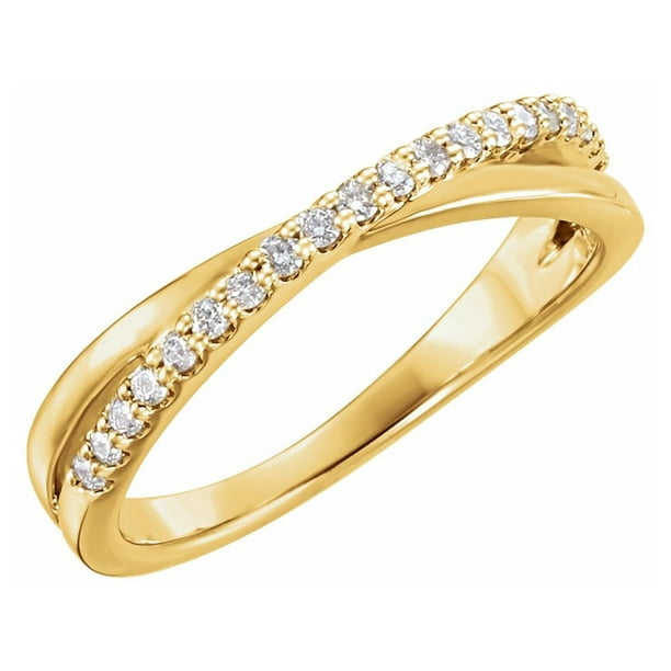 Jewelplus - 14k Yellow Gold 1/5 Ct Diamond Criss-Cross Ring - Walmart ...