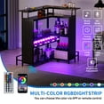 thumbnail image 3 of DEXTRUS 5 Tier Home Bar Unit, 43" Wine Cabinet with LED Lights, Mini Liquor Bar with Wine Rack and Footrest, Black, 3 of 8