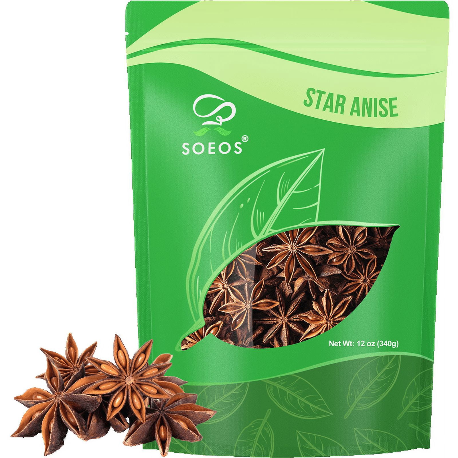 Soeos Star Anise 12 oz (340g), Authentic Star Anise