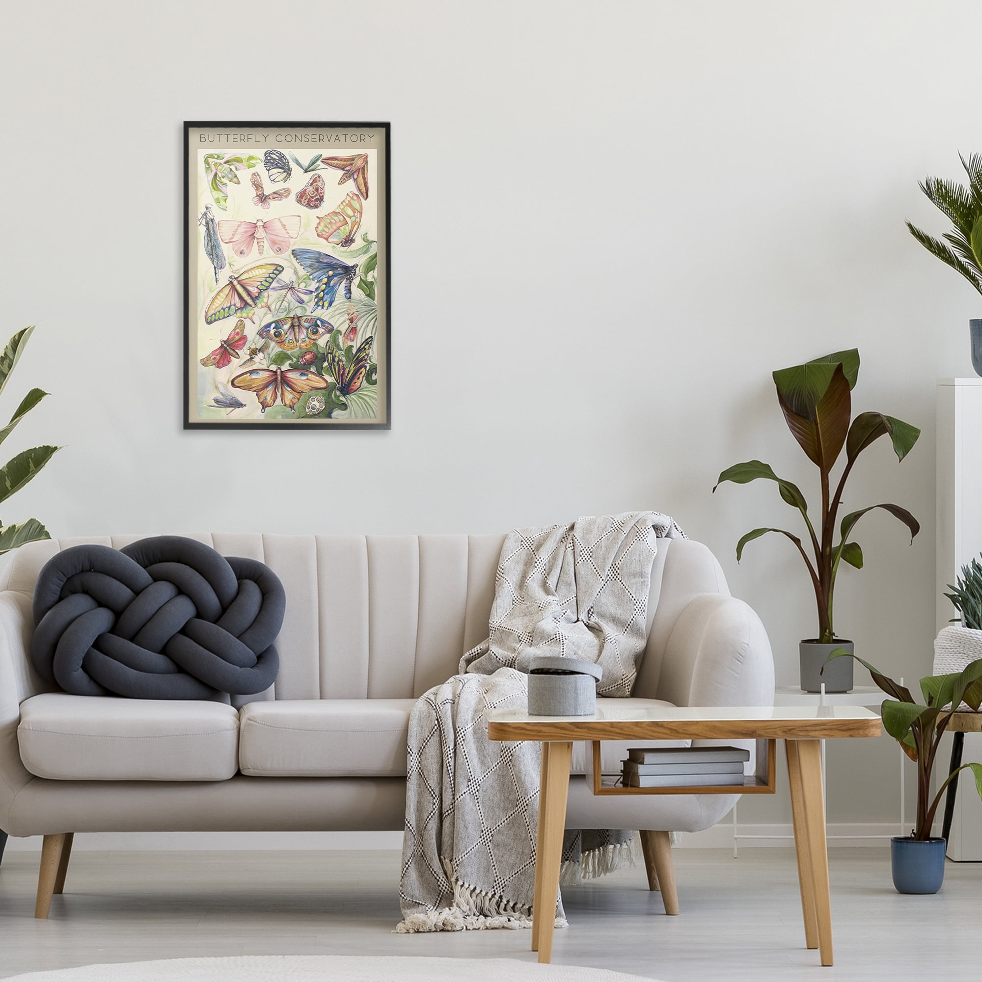 Stupell Industries Butterfly Conservatory Insects Black Framed Giclee Art, design by Diannart