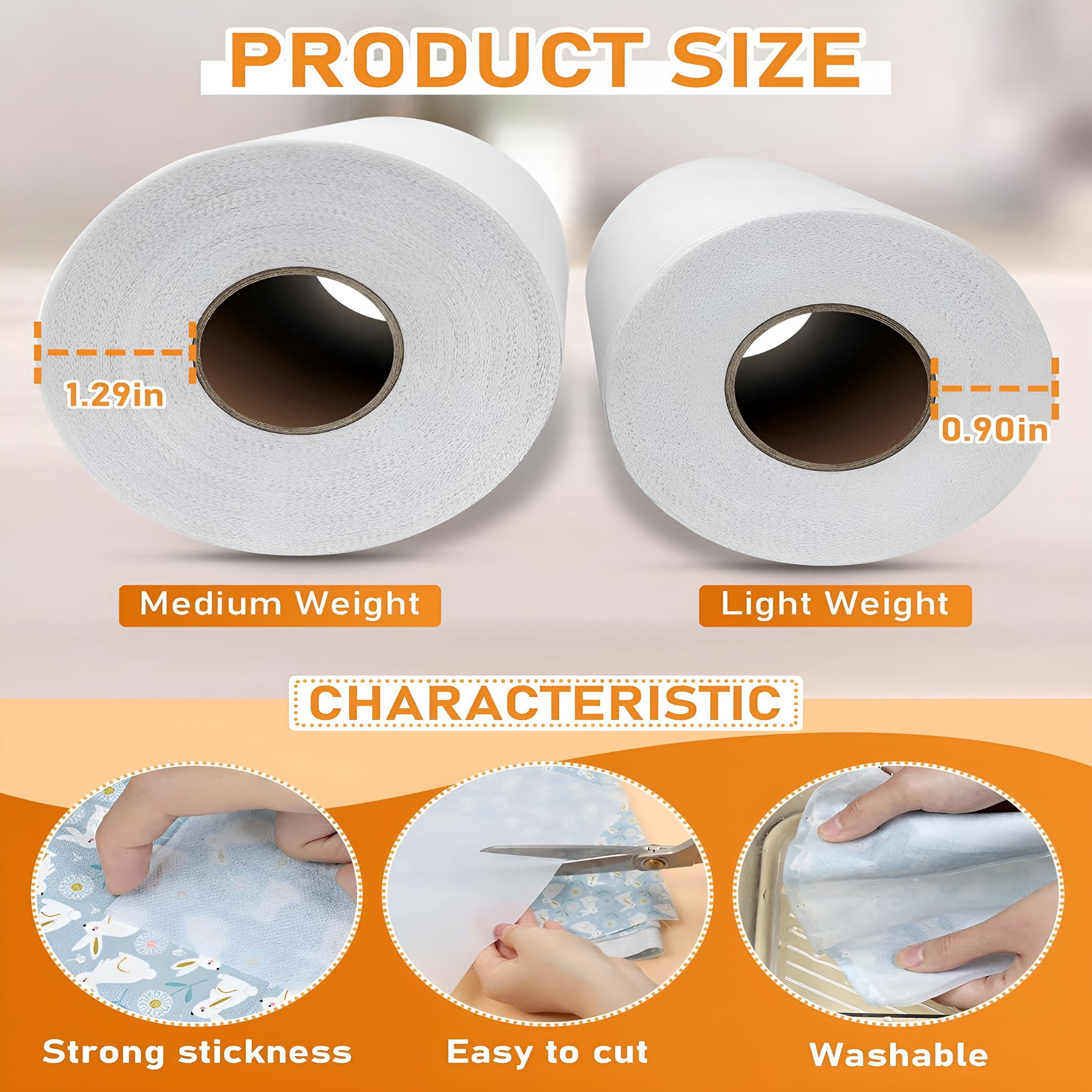 AUQ 2026 New Medium Weight White Iron-On Non-Woven Fusible Interfacing: 11.6" X 30Yd Medium Weight Non-Woven Interfacing Iron on Polyester Single-Sided Interfacing for Diy Crafts Supplies