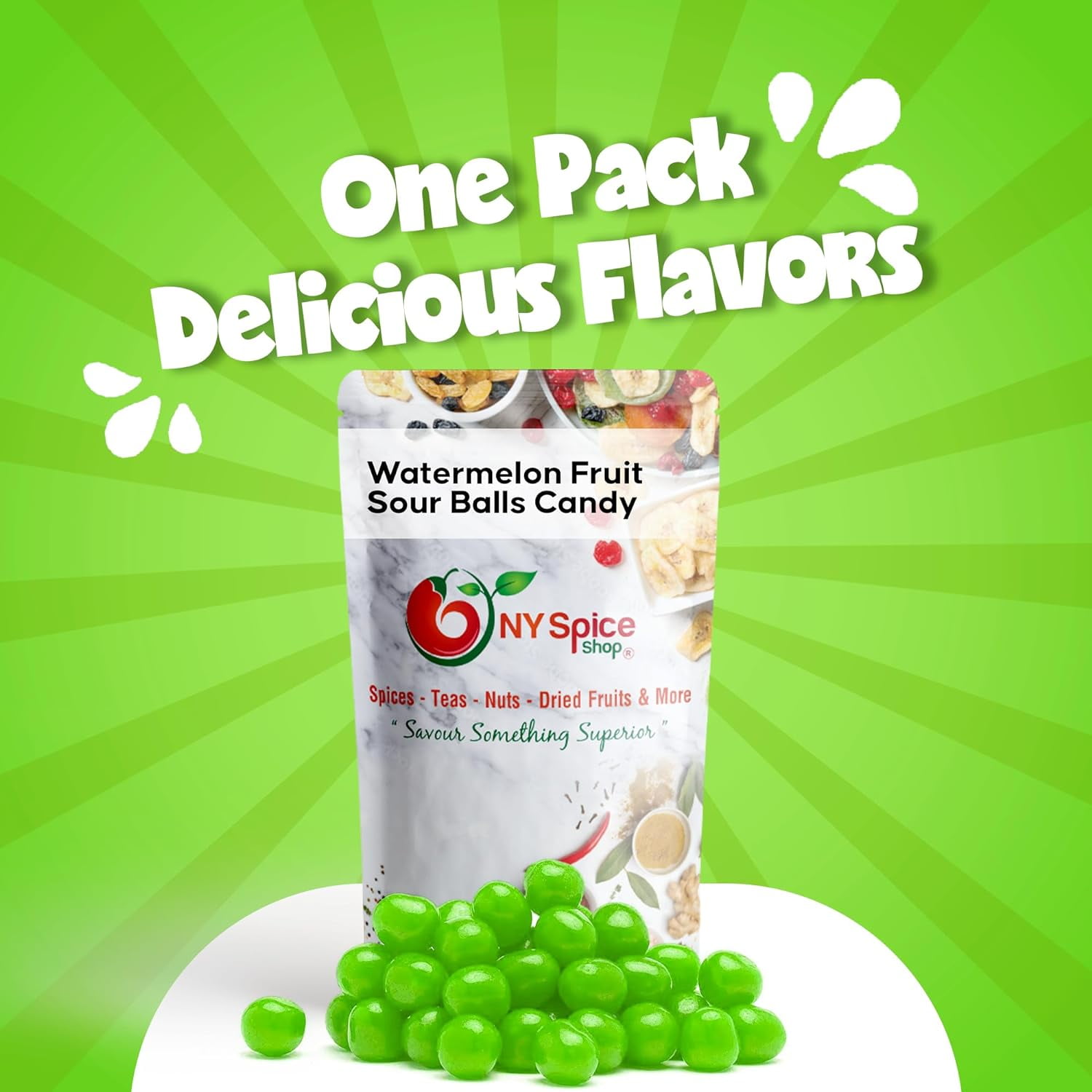 NY Spice Shop Watermelon Sour Balls- 5 Pound - Healthy Snacks - Bulk Candy Balls - Assorted Candy Sour Balls