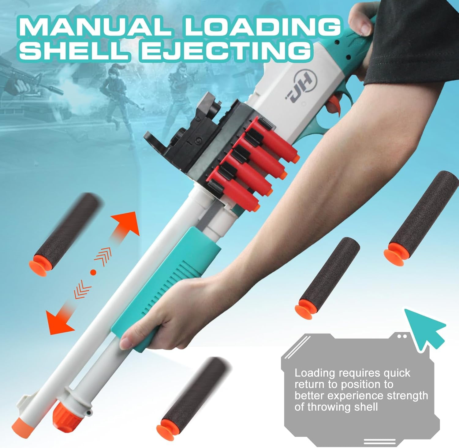 30-Inch Soft Dart Blaster Foam Blaster –  Airsoft, Shell-Ejecting, Spring-Loaded for Outdoor Fun 14+ Years Old