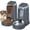 Dark Grey, variant on 2 Pack Cat Automatic Feeder and Water Dispenser with Stainless Steel Bowl