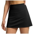 thumbnail image 2 of BYHONG Women's Summer Shorts for Women - Double-Layered Pleats Tennis Skirts, High-Waisted Skort with Built-In Shorts & Pockets, Workout Athletic Skirt for Casual Sports & Summer Activities Black S, 2 of 8
