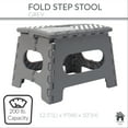 thumbnail image 3 of Simplify Plastic 9" Stripe Top Single Step Folding Step Stool, Gray, 3 of 6