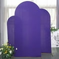 thumbnail image 3 of BalsaCircle 3 Fitted Purple Matte Spandex Round Top Wedding Arch Backdrop Stand Covers Set Party, 3 of 7