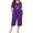 Purple, variant on Langwyqu Plus Size Women Spring Summer 2 Piece Set Loungewear Sleepwear Female Casual Cotton Homewear Sport Suit